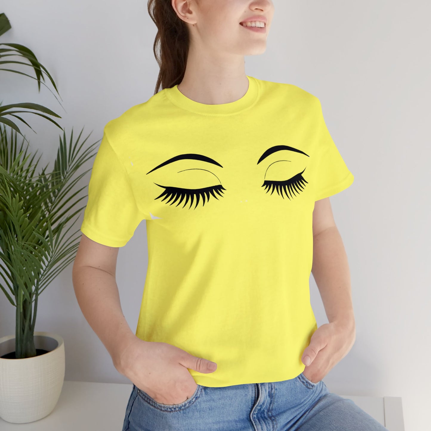 Snooty Fox Art Unisex Jersey Short Sleeve Tee - Eyelashes