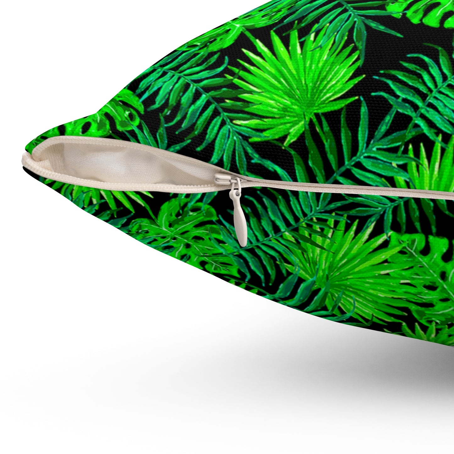 Snooty Fox Art Premium Square Pillow - Palm Green Leaves