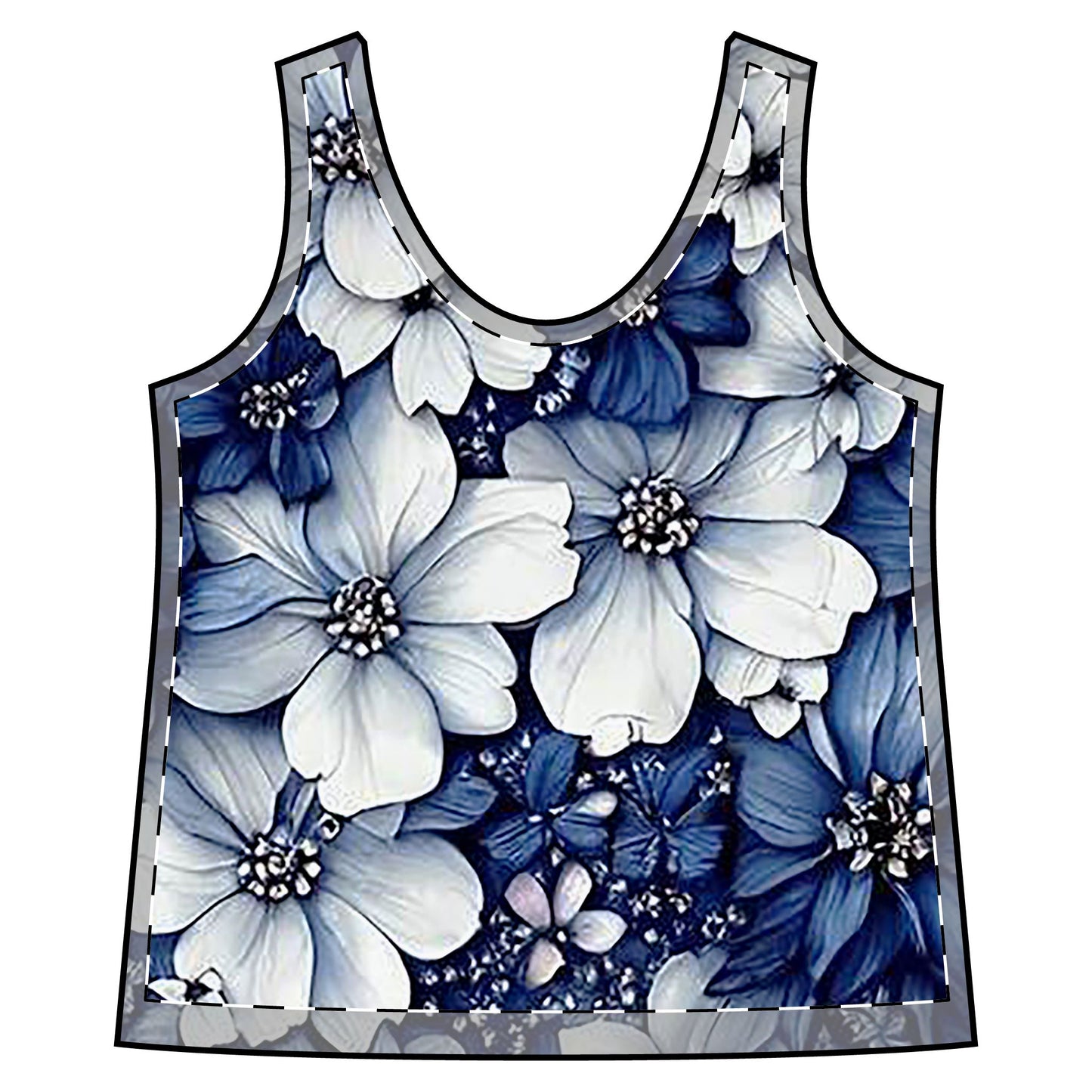 Snooty Fox Art Women's Sporty Racerback Tank - Dogwoods