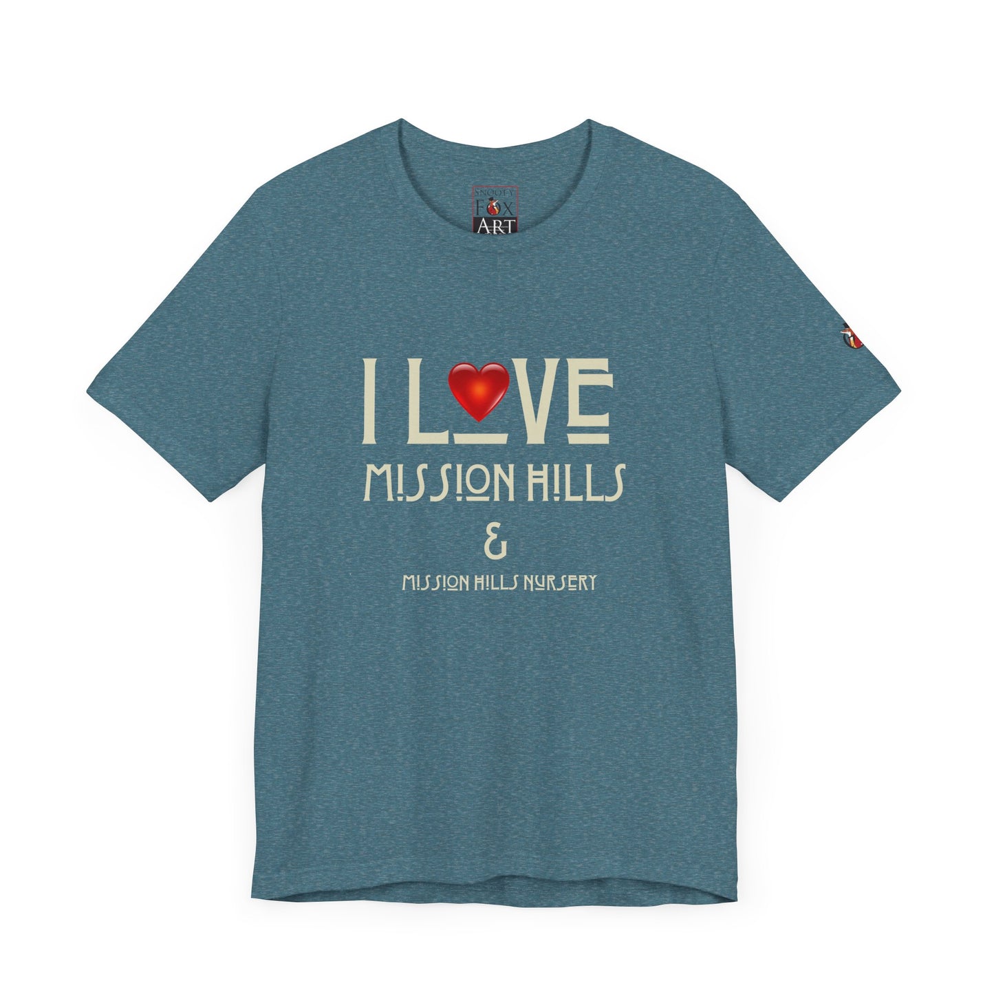Snooty Fox Art I Love Mission Hills Short Sleeve Tee - Unisex Jersey T-Shirt