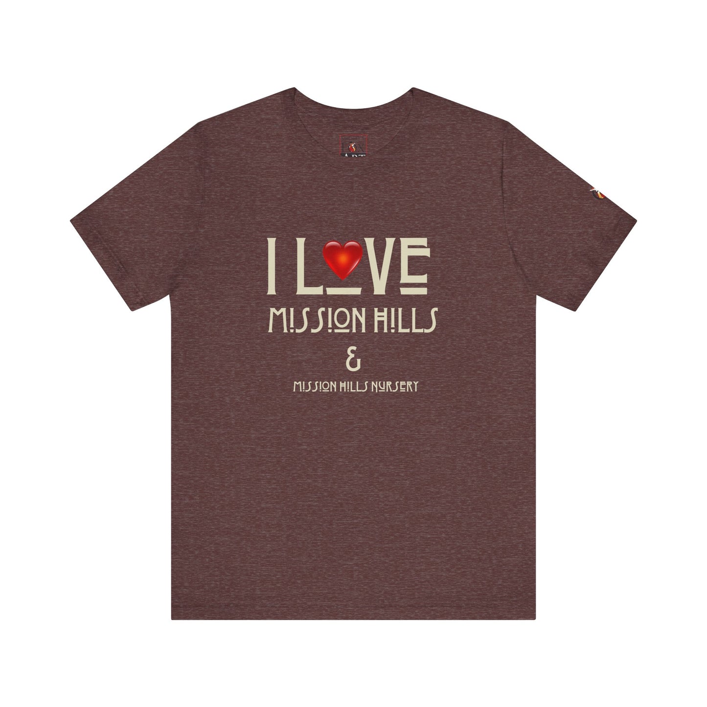 Snooty Fox Art I Love Mission Hills Short Sleeve Tee - Unisex Jersey T-Shirt