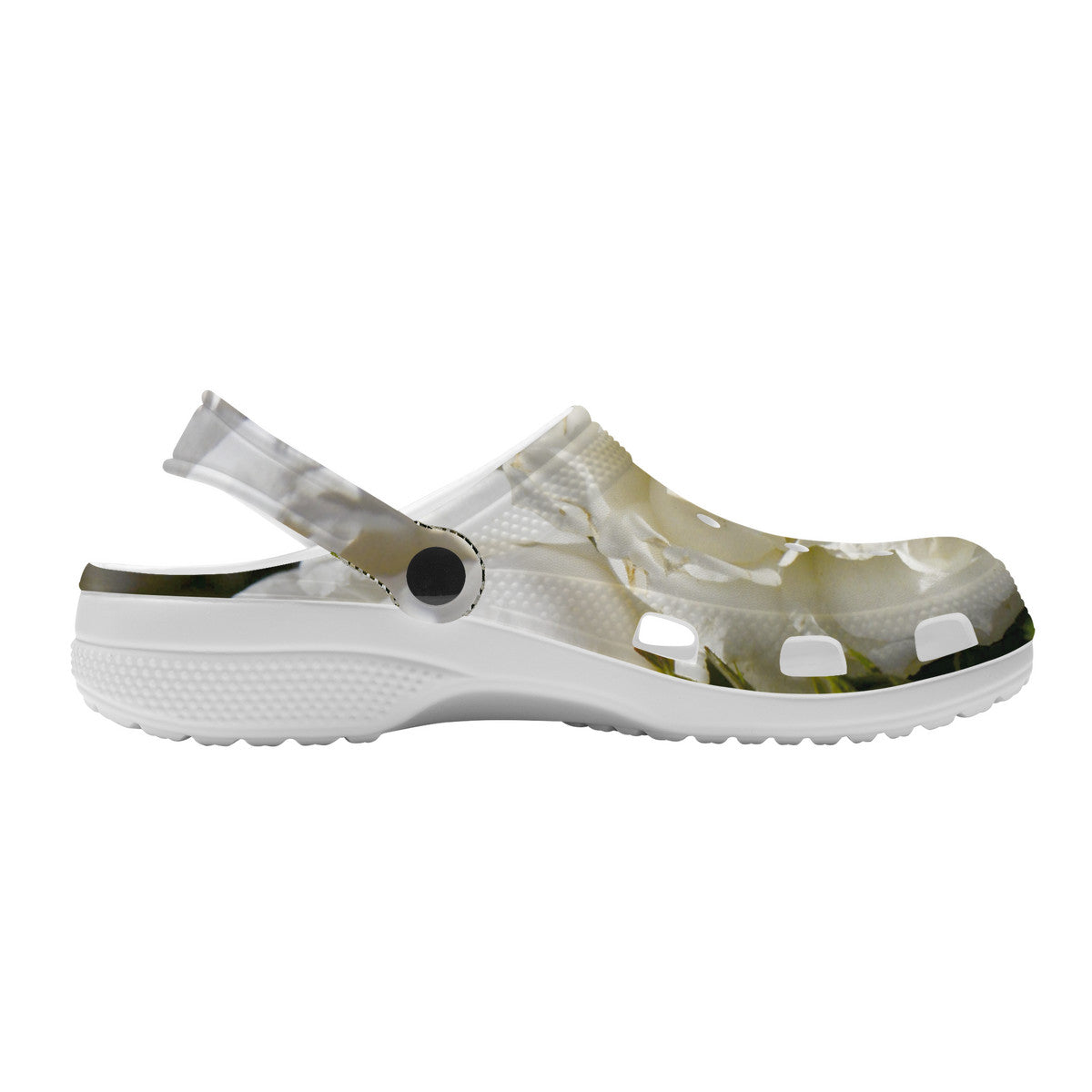 Snooty Fox Art Crocs Clogs - White Roses