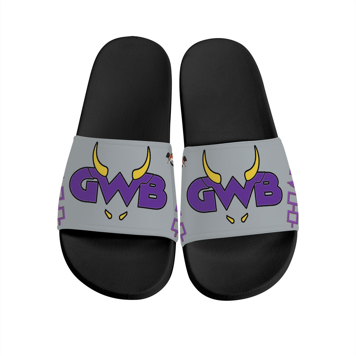 Snooty Fox Art Slide Sandals - Black / Gray D30