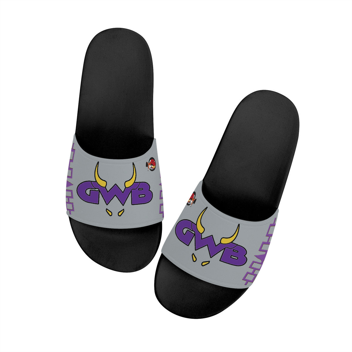 Snooty Fox Art Slide Sandals - Black / Gray D30