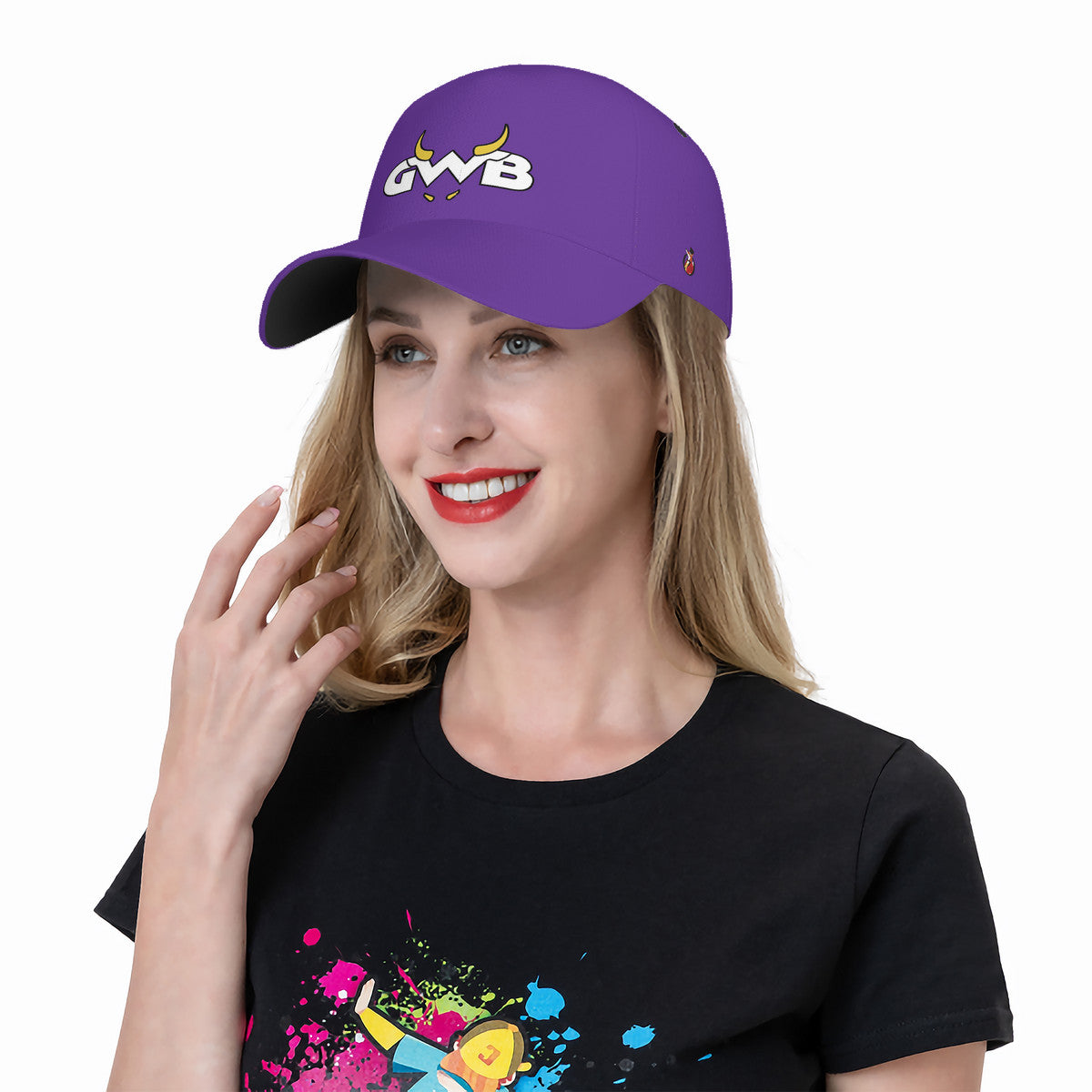 Snooty Fox Art - HC_T9 Curved Brim Baseball Cap (AOP) - GWB Proud Dad
