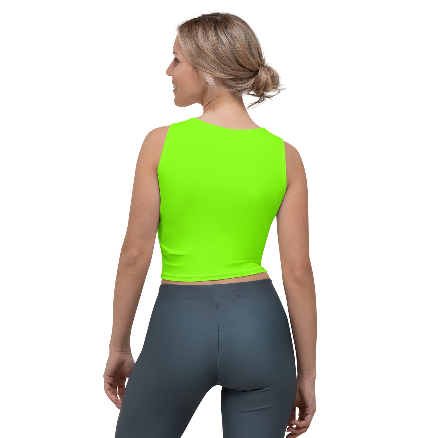 Snooty Fox Art Crop Top - Safety Green