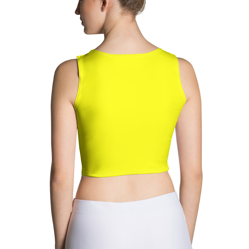 Snooty Fox Art Crop Top - Neon Yellow