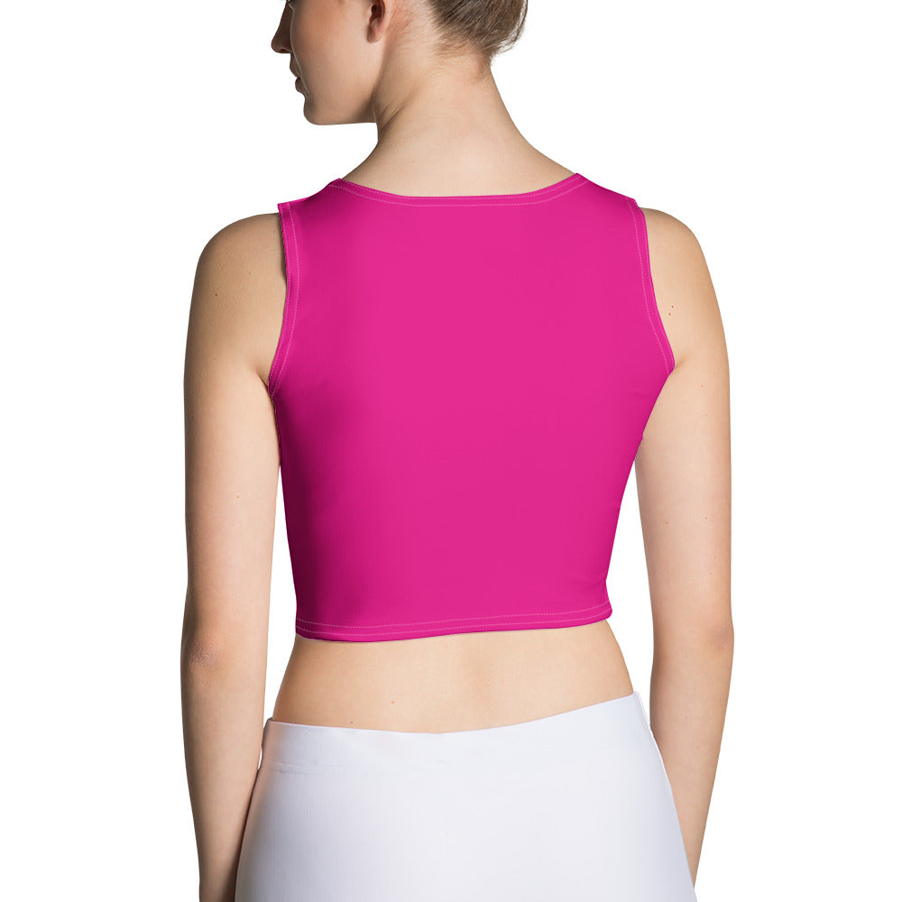 Snooty Fox Art Crop Top - Summertime Pink Bright Yellow Stripe