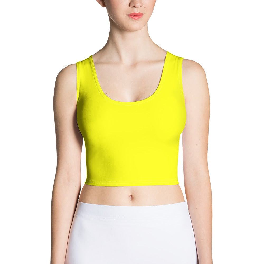 Snooty Fox Art Crop Top - Neon Yellow