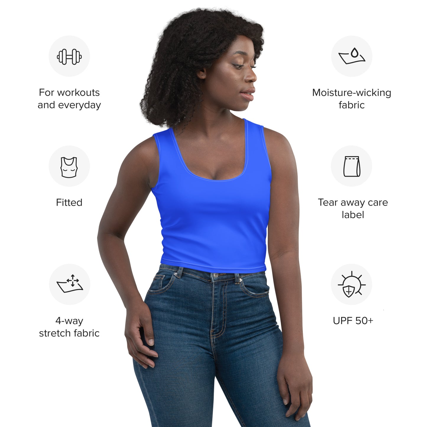 Snooty Fox Art Crop Top - Mex Blue