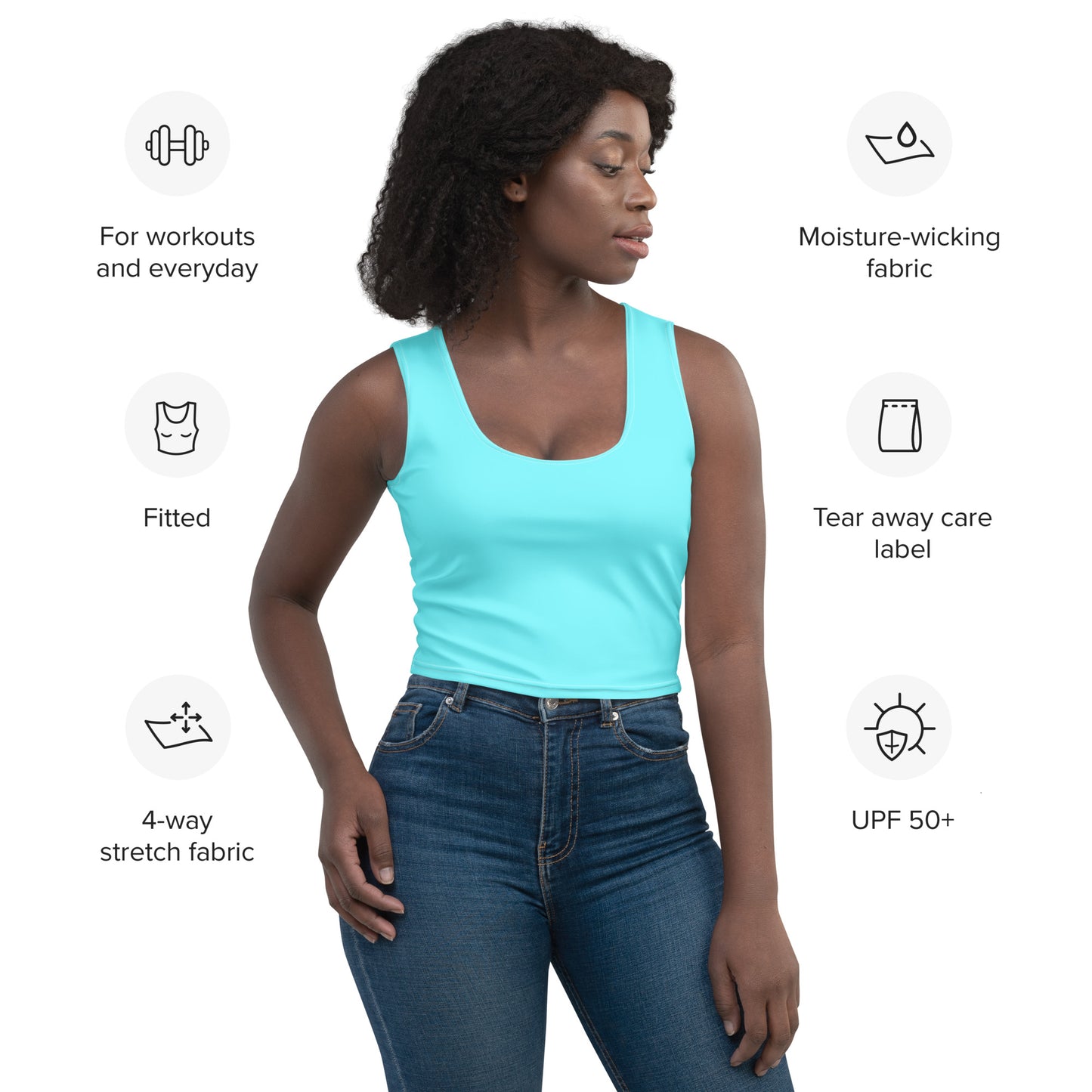 Snooty Fox Art Crop Top - T-Bird Teal
