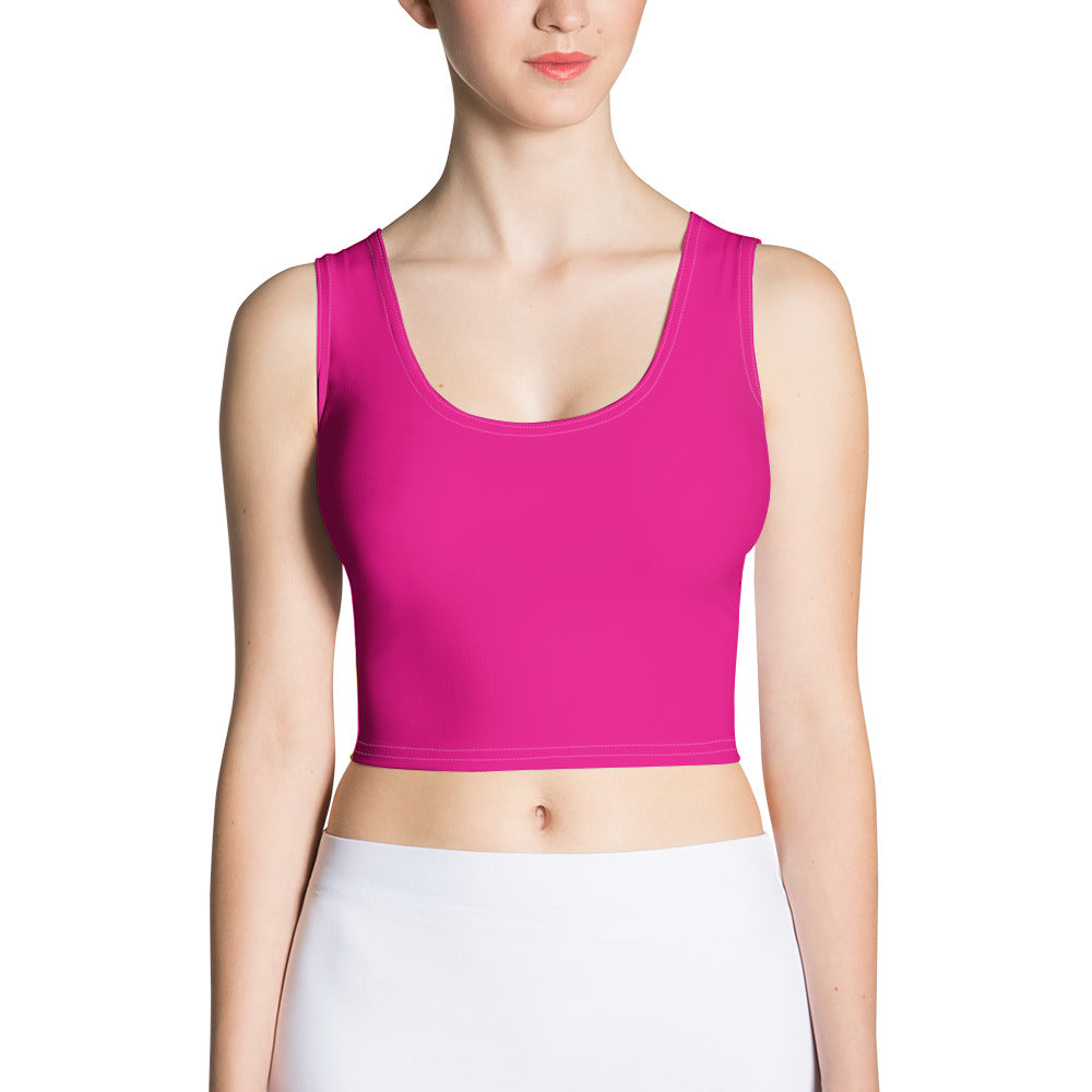 Snooty Fox Art Crop Top - Summertime Pink Bright Yellow Stripe