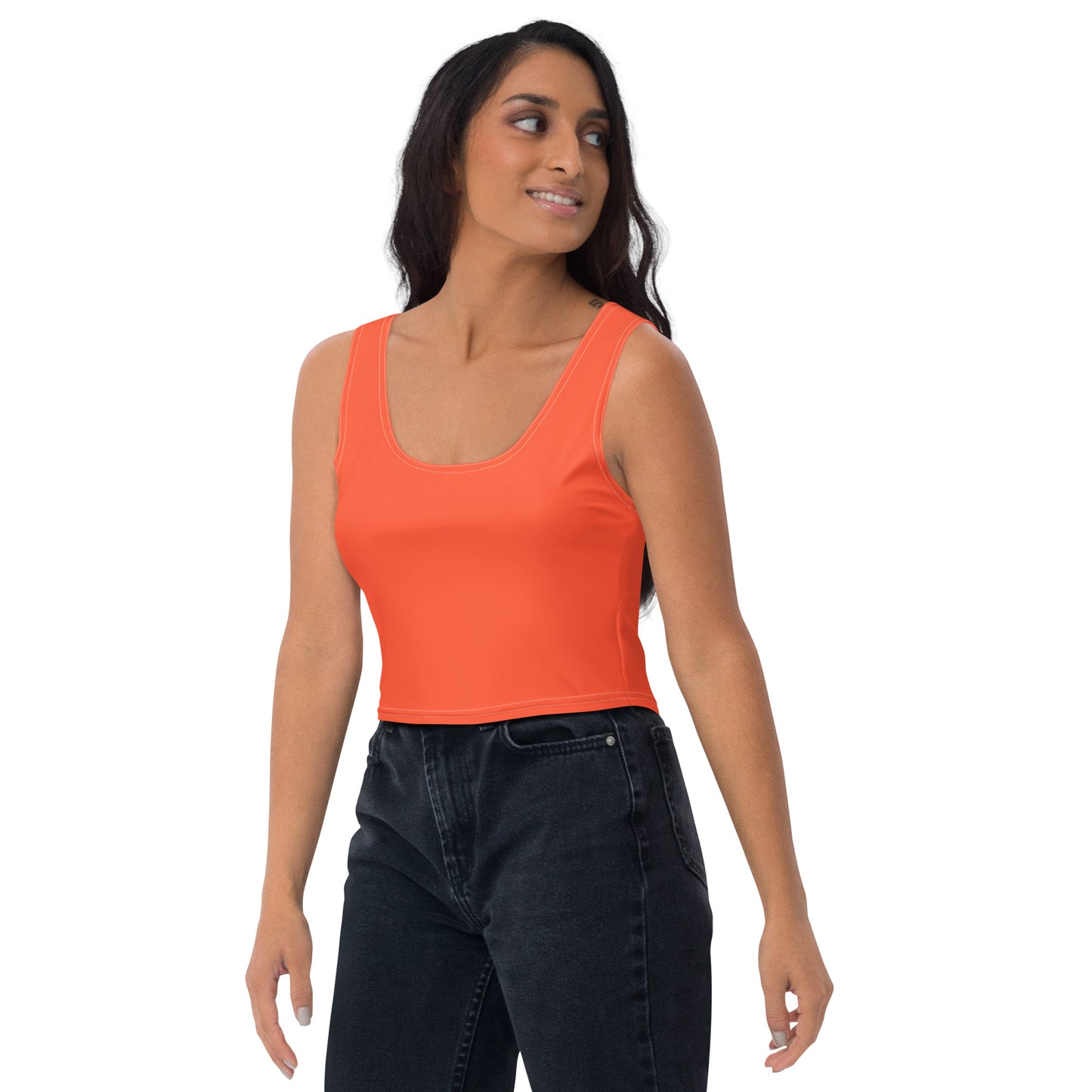 Snooty Fox Art Crop Top - Safety Orange