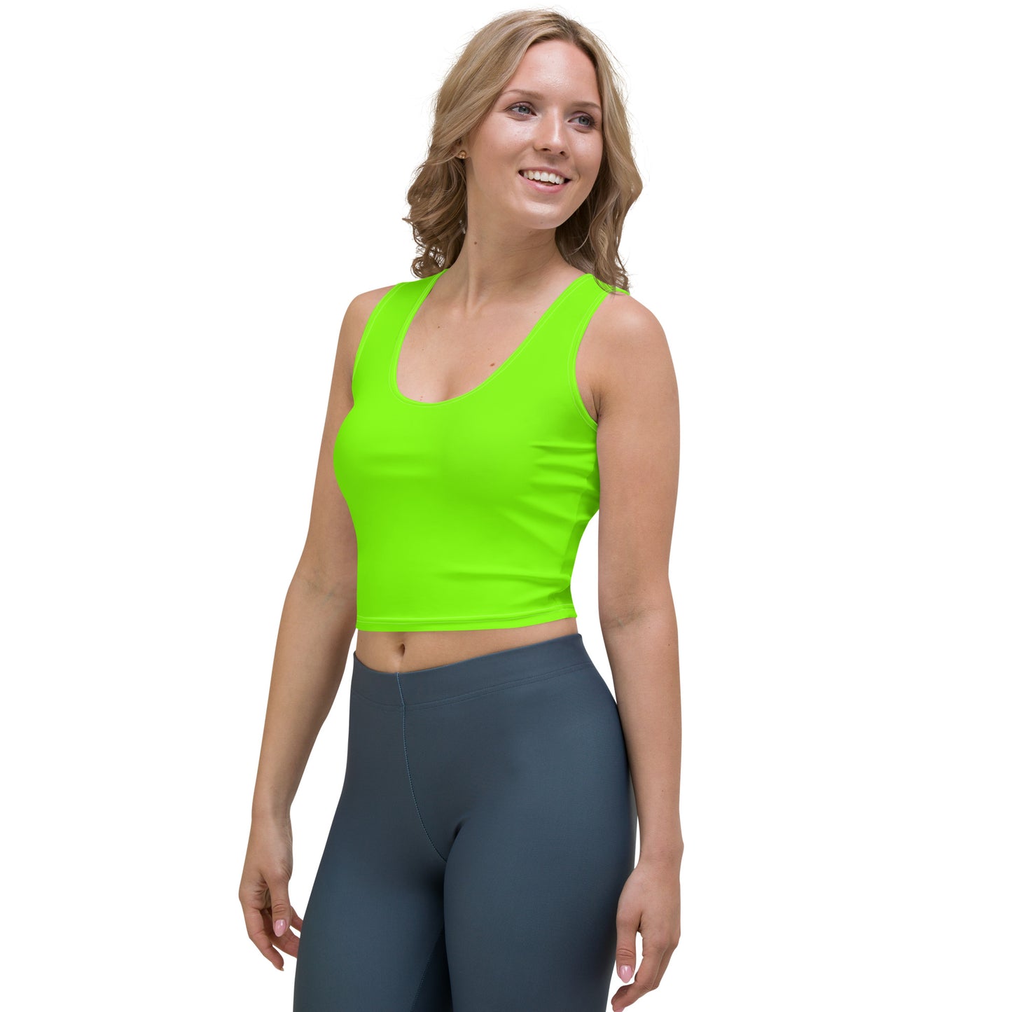 Snooty Fox Art Crop Top - Safety Green