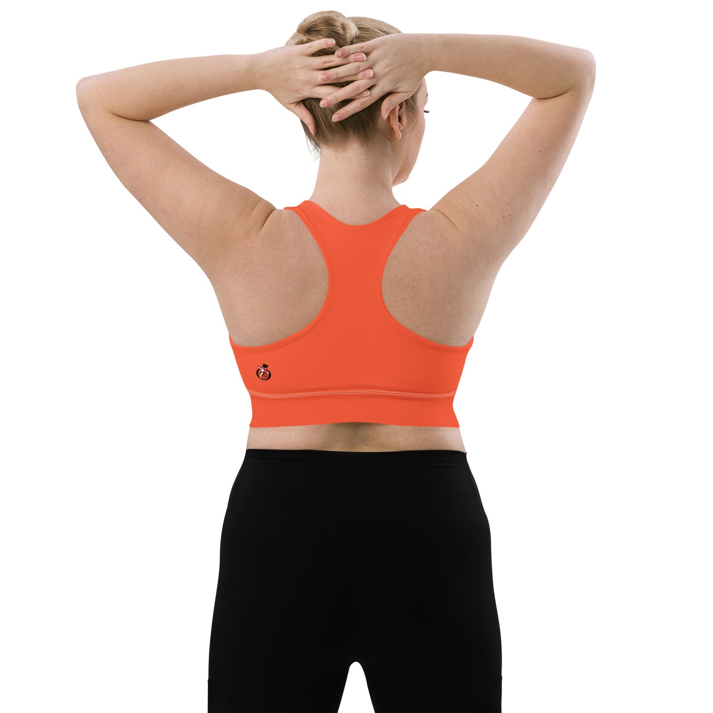 Snooty Fox Art Longline Sports Bra - White Skeleton Hands
