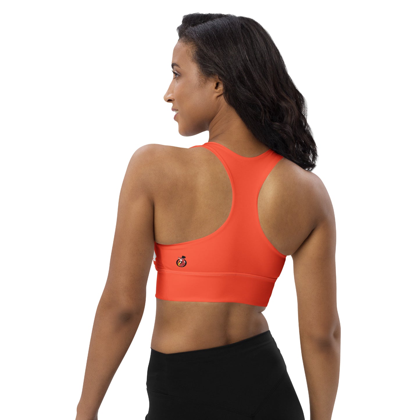 Snooty Fox Art Longline Sports Bra - White Skeleton Hands