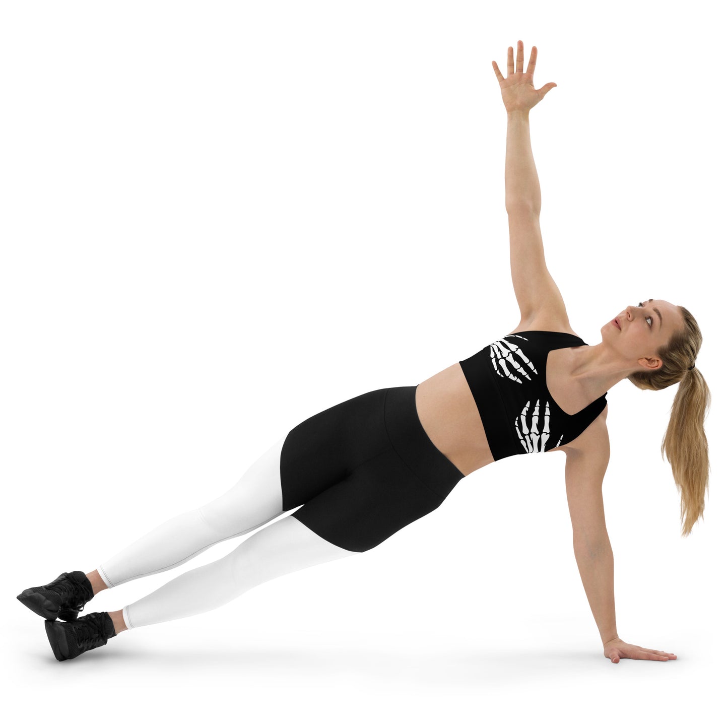 Snooty Fox Art Longline Sports Bra - Skeleton Hands