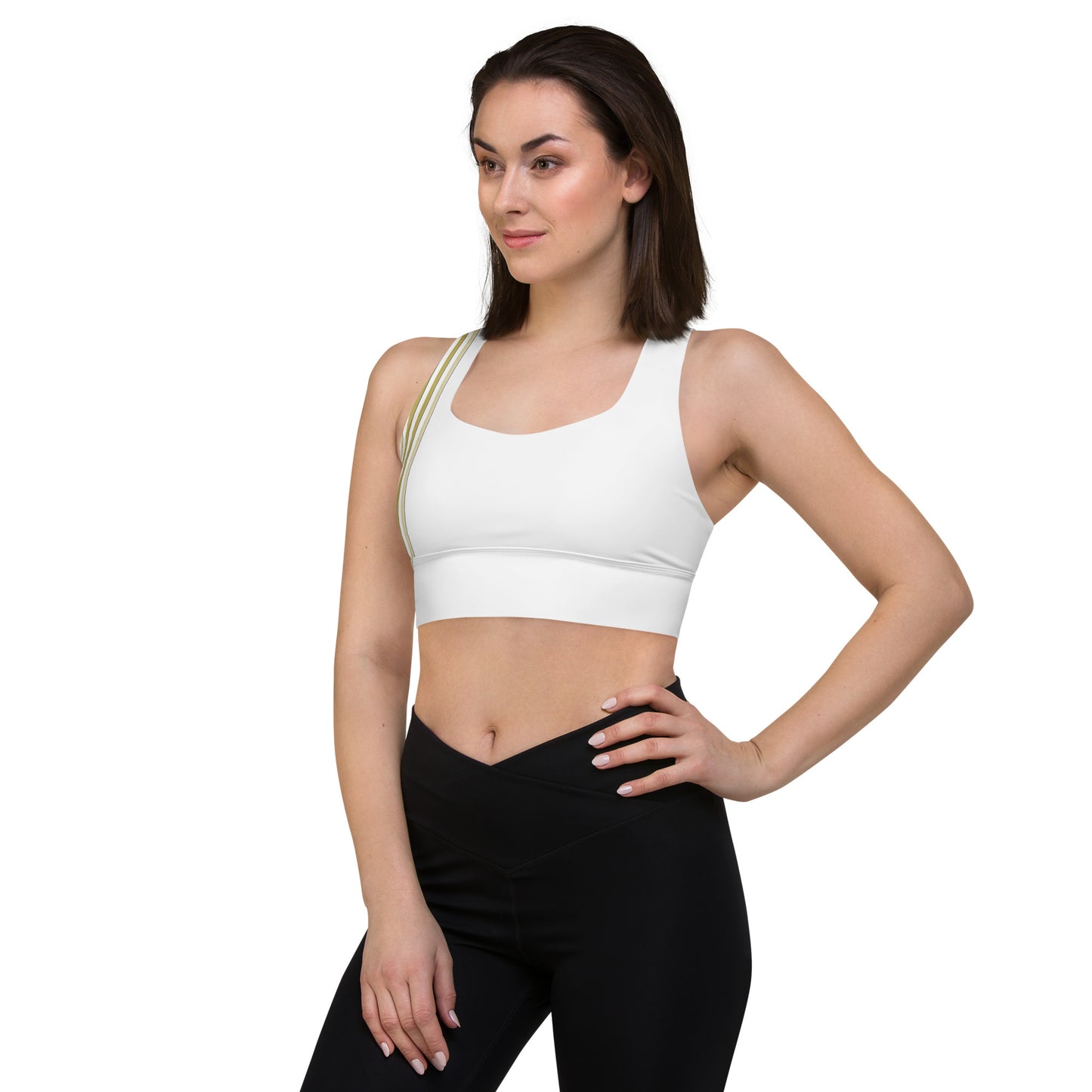 Snooty Fox Art Longline Sports Bra - Gold Stripes