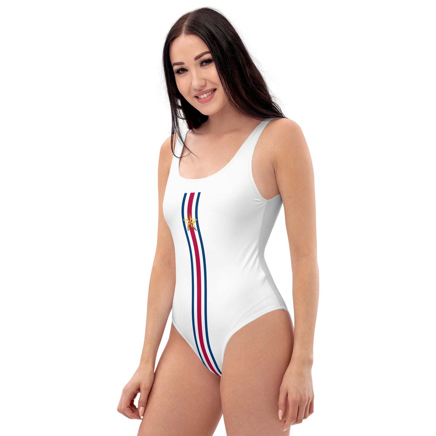 Snooty Fox Art One-Piece Swimsuit - Patriot Stripes