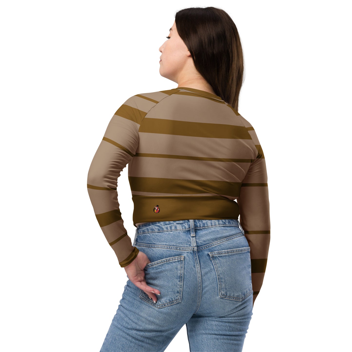 Snooty Fox Art Long-Sleeve Crop Top - Impala Brown