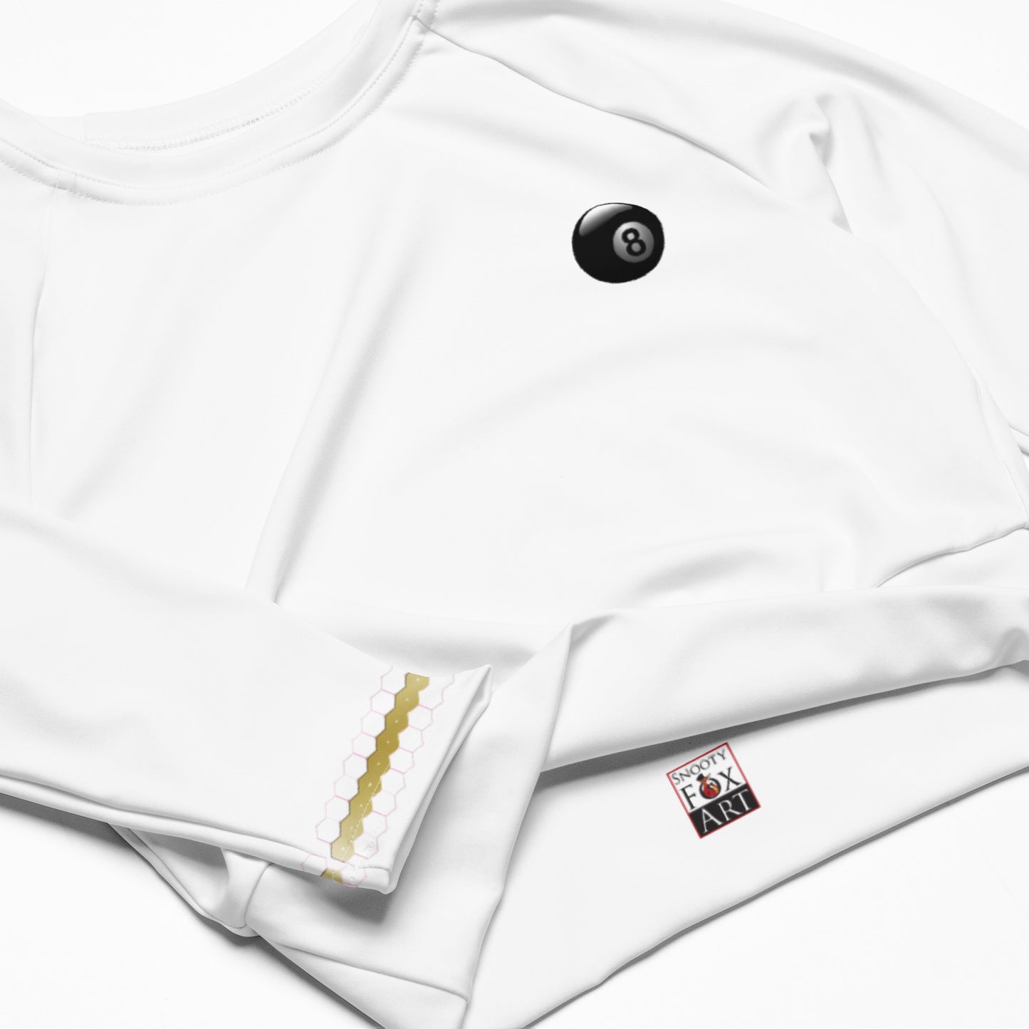 Snooty Fox Art Long-Sleeve Crop Top - Eight Ball
