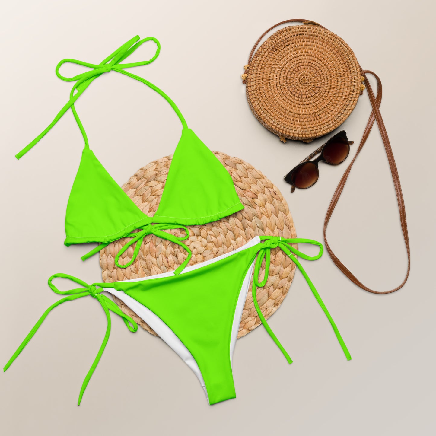 Snooty Fox Art String Bikini - Summer Green