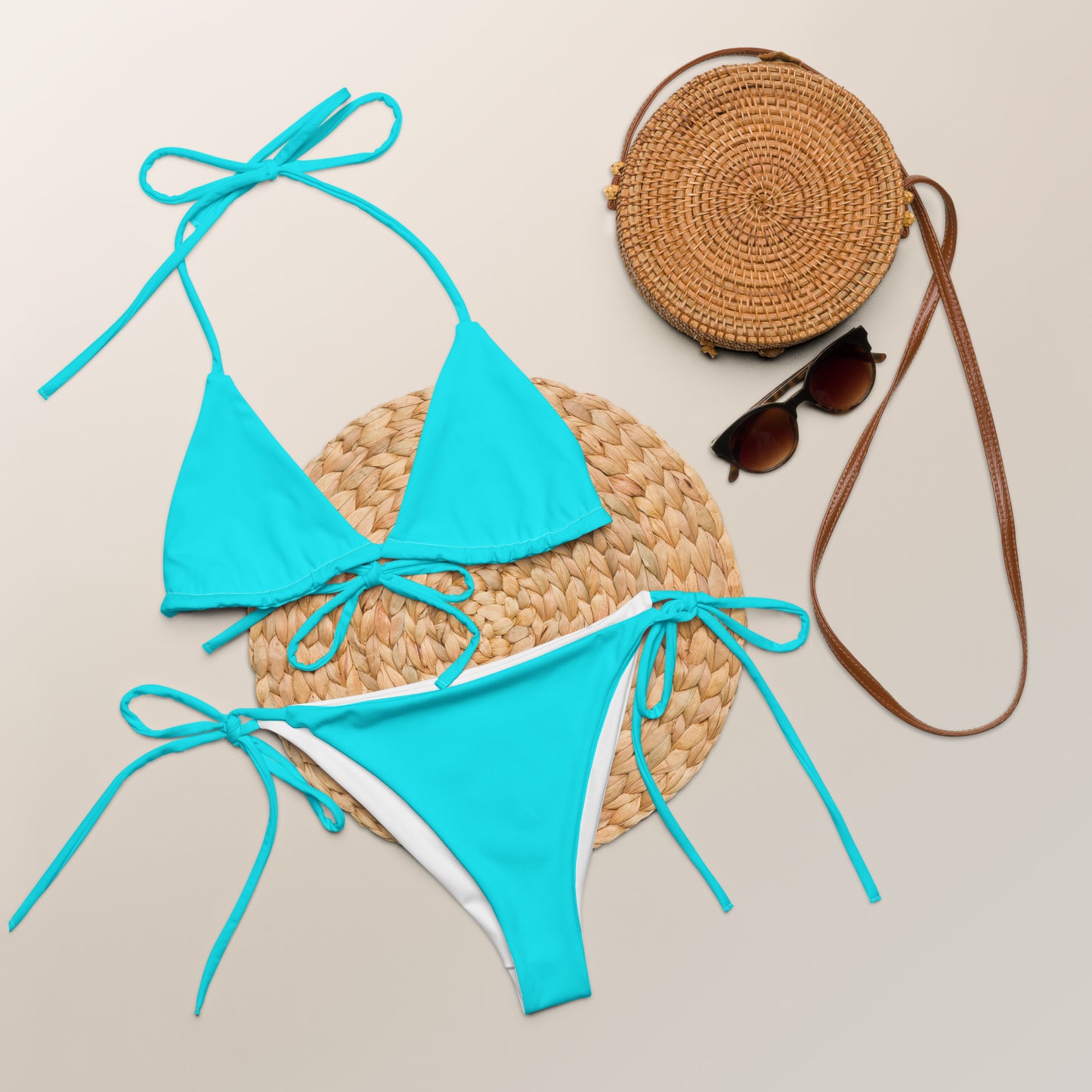 Snooty Fox Art String Bikini - T-Bird Teal