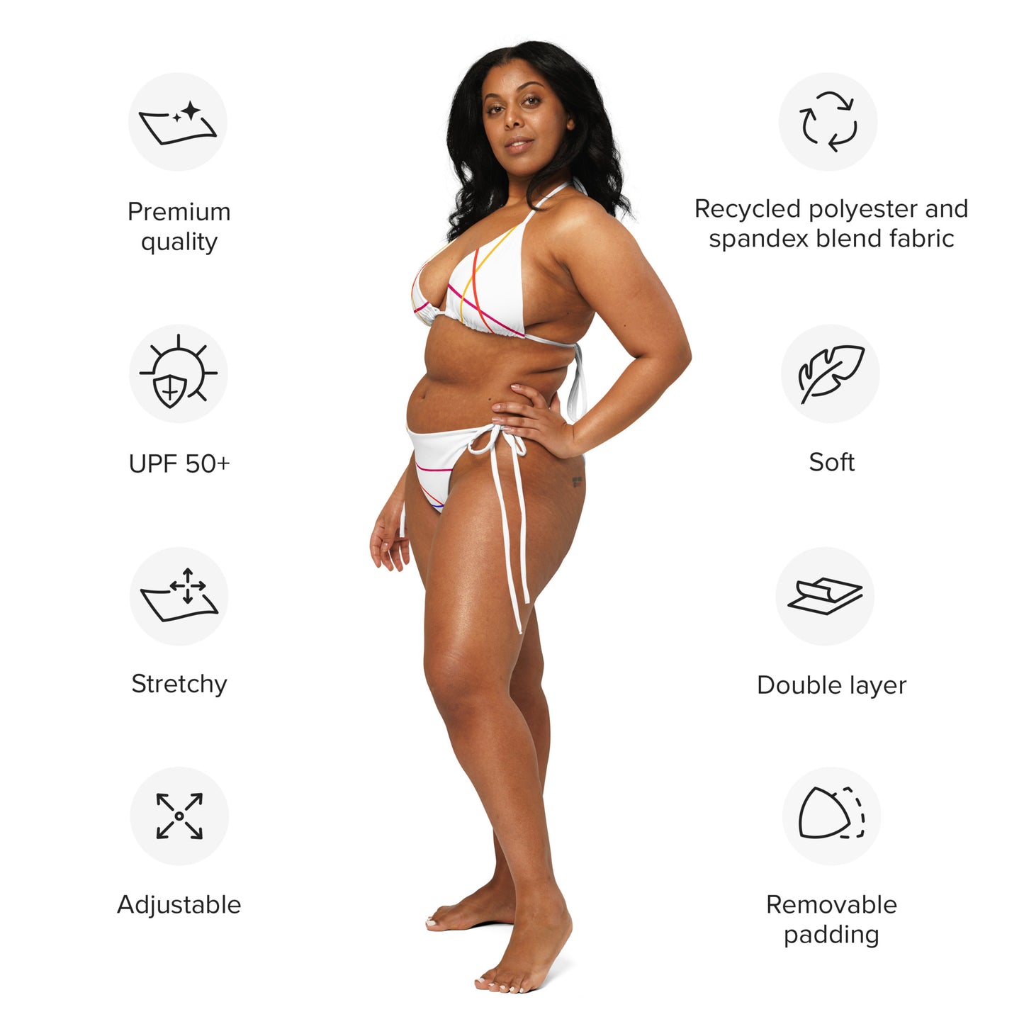 Snooty Fox Art String Bikini - Color Lines