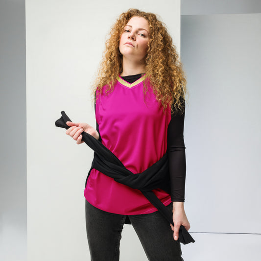 Snooty Fox Art Unisex Basketball Jersey - Summertime Pink