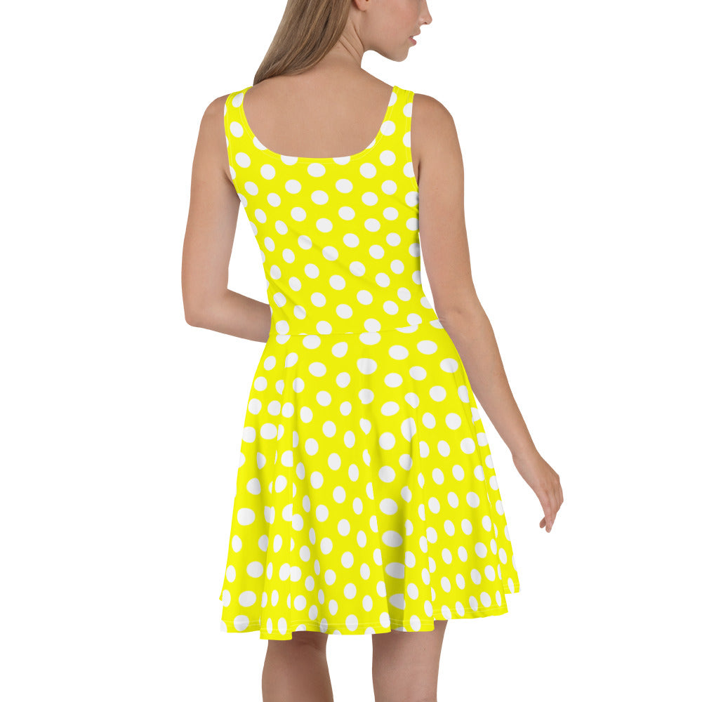 Snooty Fox Art Skater Dress - Neon Yellow