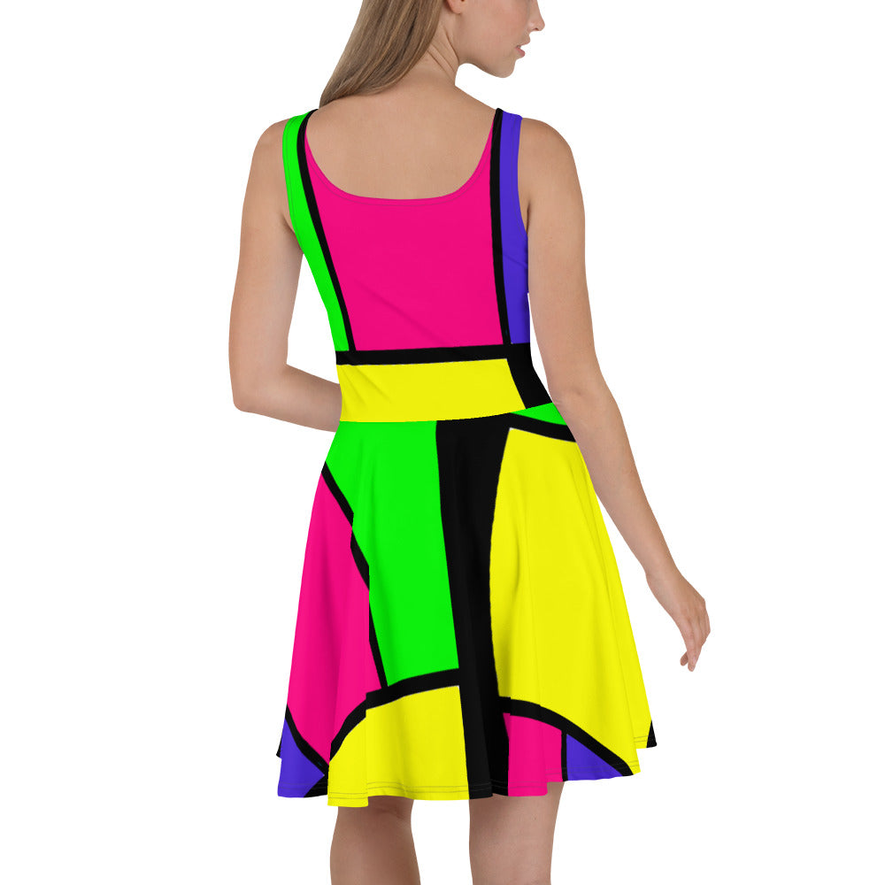 Snooty Fox Art Skater Dress - Mondrain Style