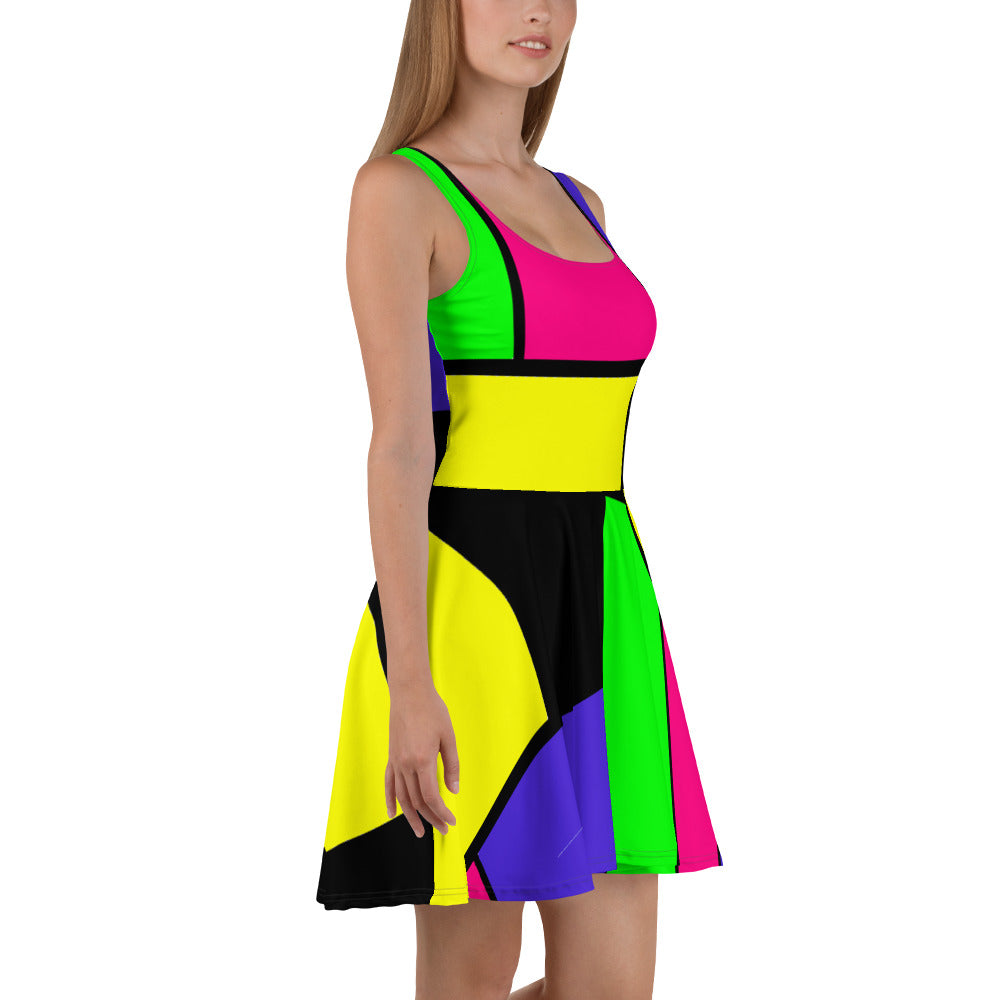 Snooty Fox Art Skater Dress - Mondrain Style