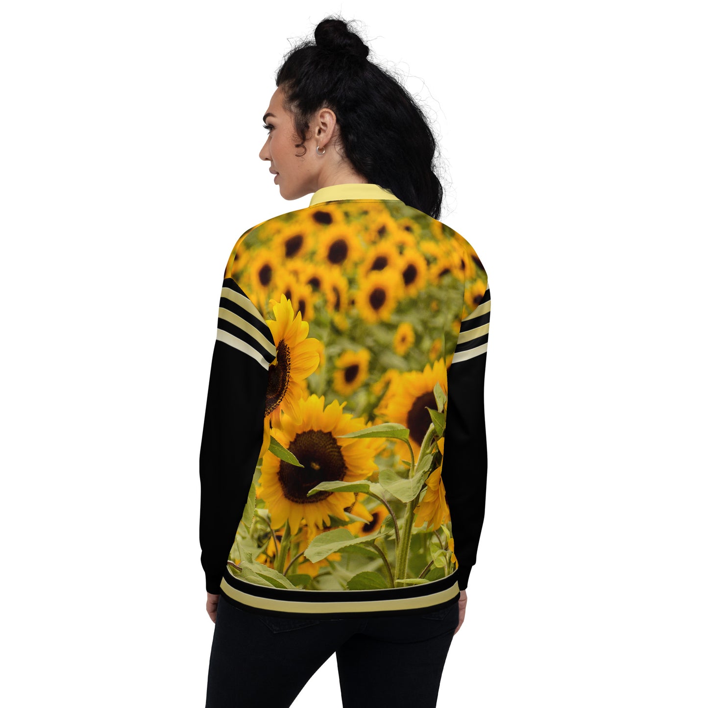 Snooty Fox Art Unisex Bomber Jacket - Sunflowers