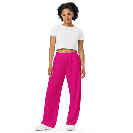 Snooty Fox Art Unisex Wide-Leg Pants - Summer Pink