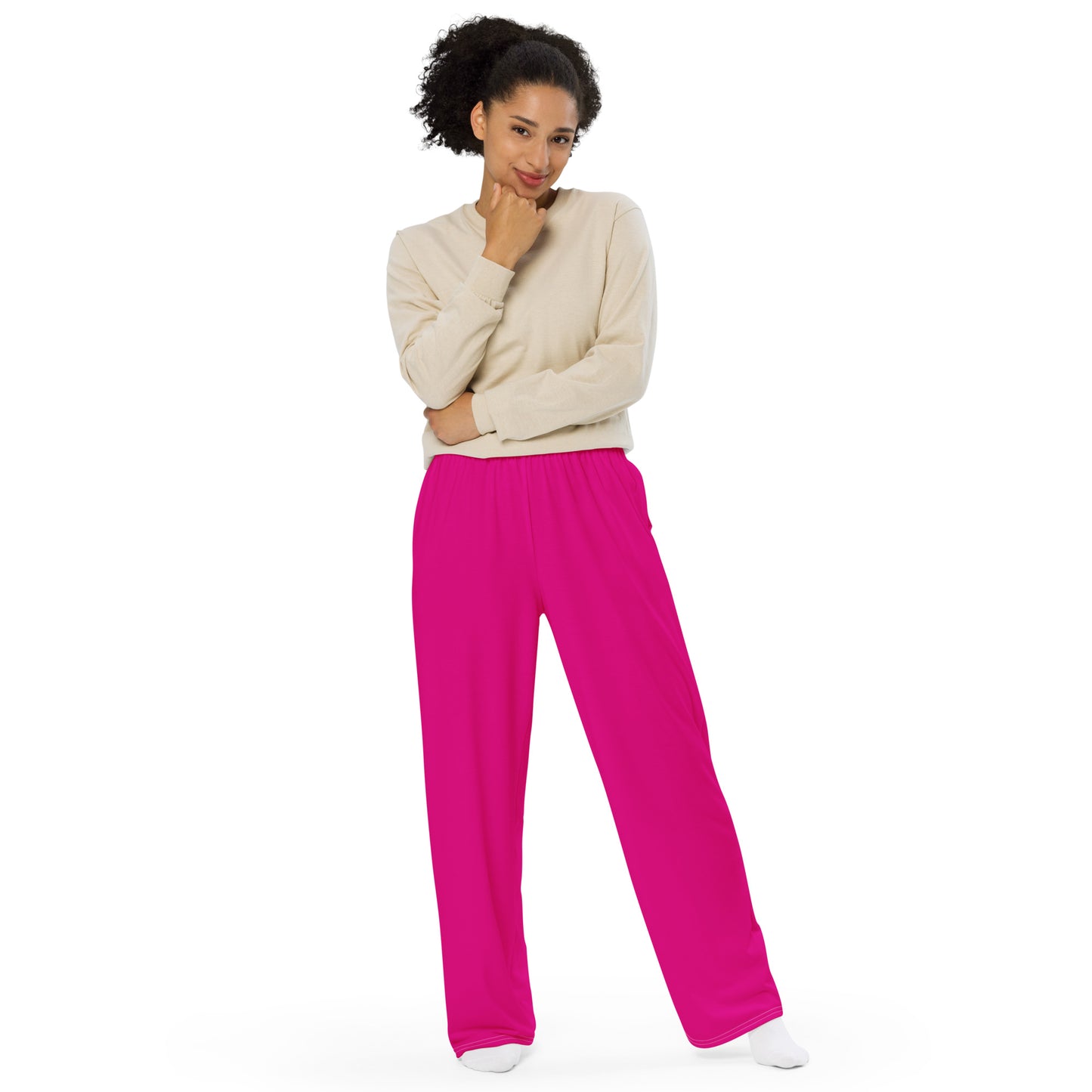 Snooty Fox Art Unisex Wide-Leg Pants - Summer Pink
