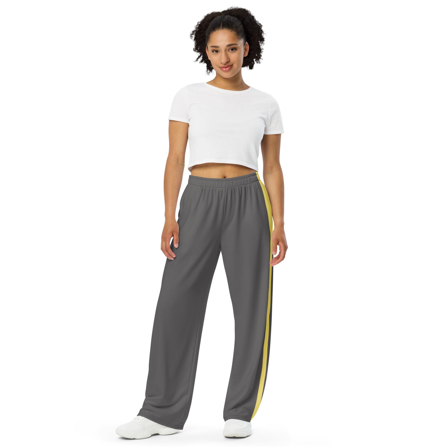 Snooty Fox Art Unisex Wide-Leg Pants - Gold Stripes