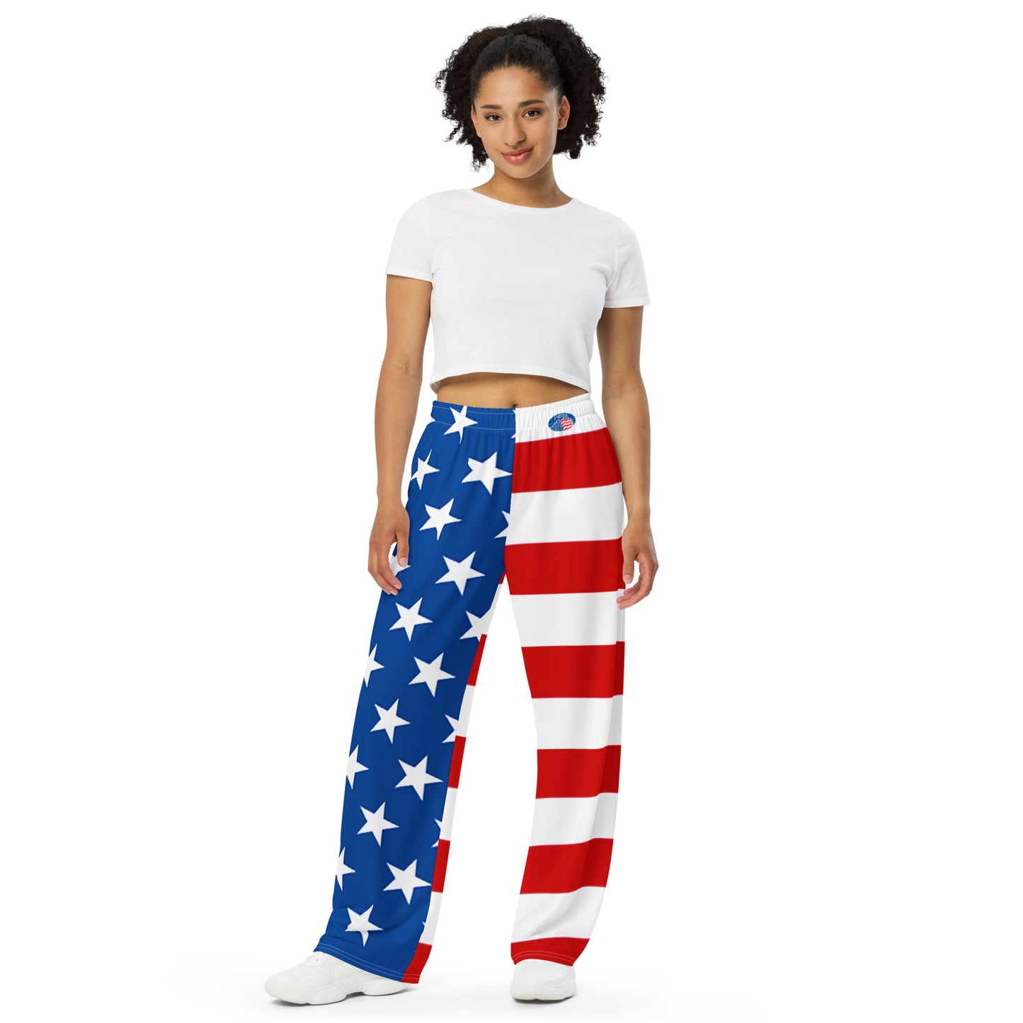 Snooty Fox Art Unisex Wide-Leg Pants - I Voted Red, White & Blue