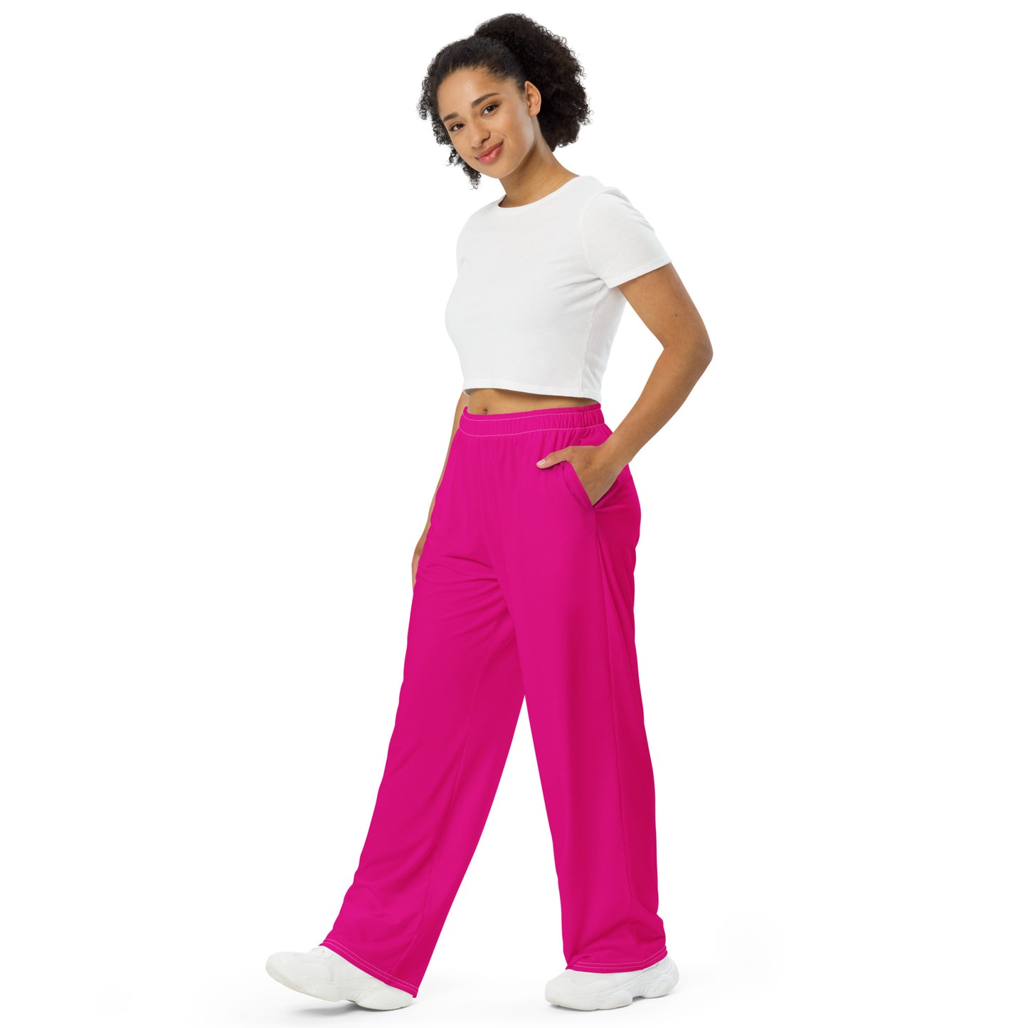Snooty Fox Art Unisex Wide-Leg Pants - Summer Pink