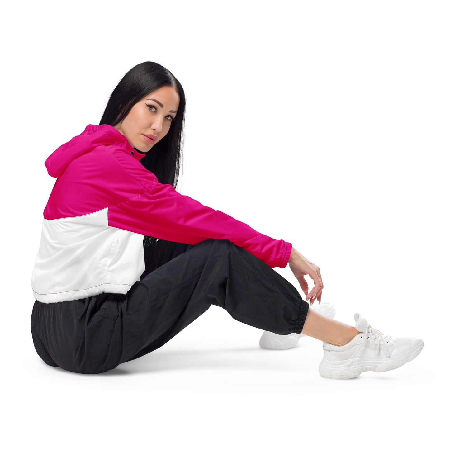 Snooty Fox Art Women’s Cropped Windbreaker - Summer Pink