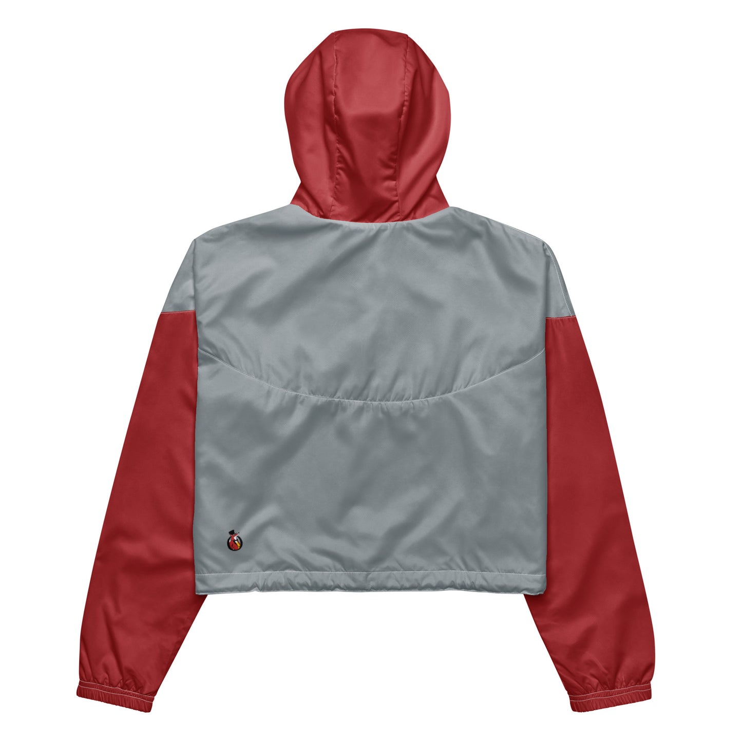Snooty Fox Art Women’s Cropped Windbreaker - Red/Gray