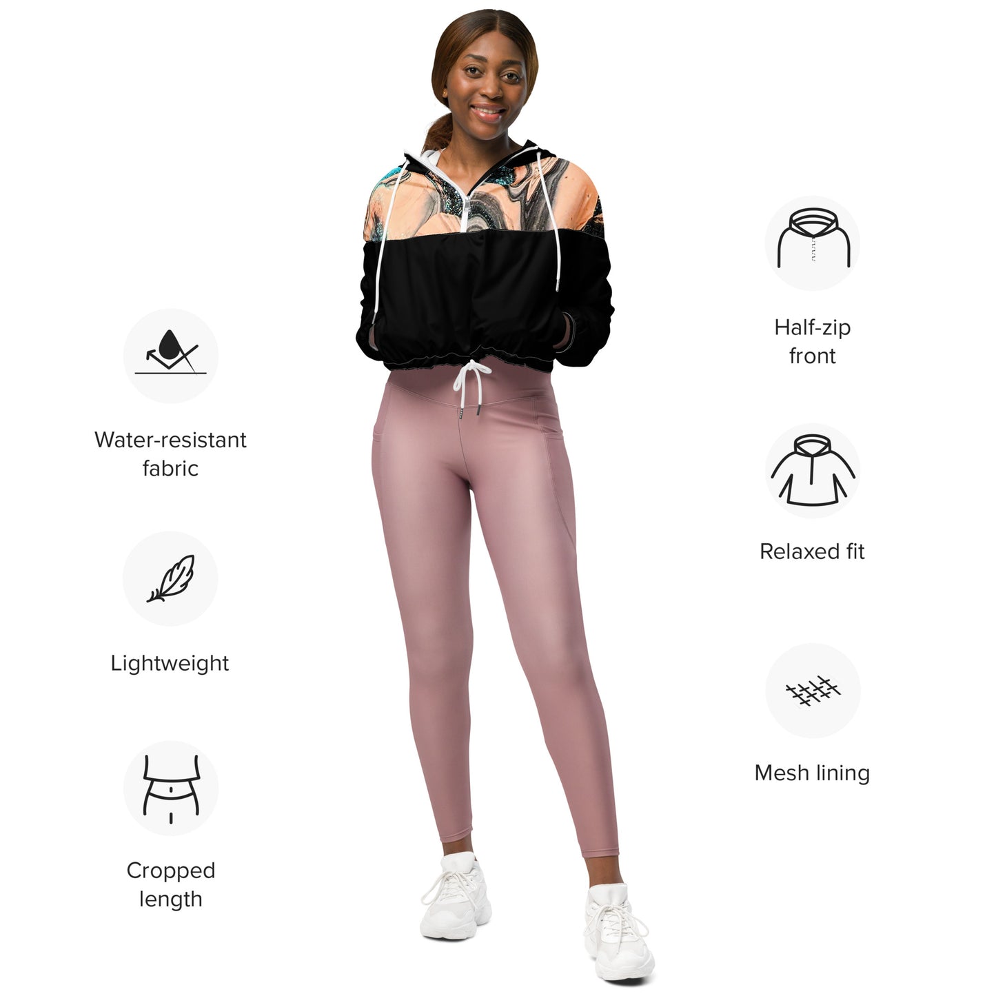 Snooty Fox Art Women’s Cropped Windbreaker - Romero Design