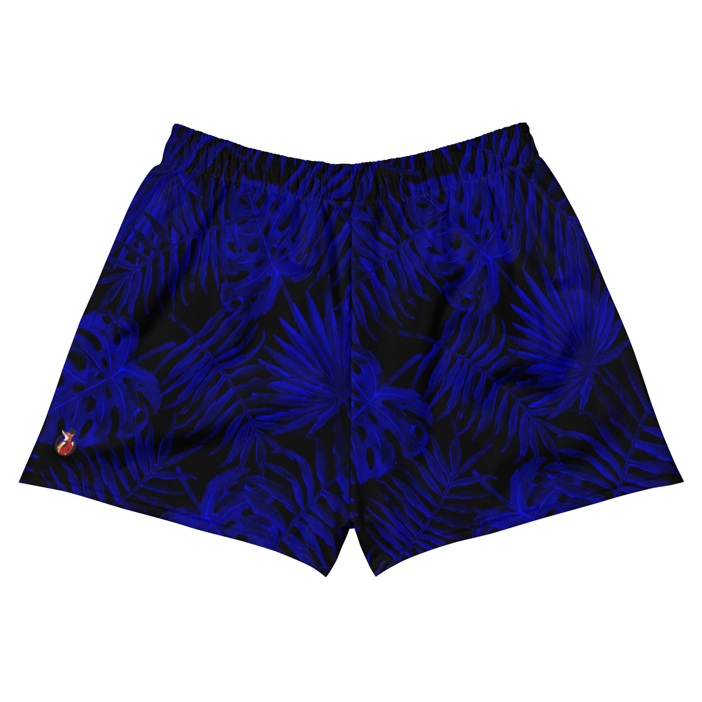 Snooty Fox Art Women’s Athletic Shorts - Twilight Blue Palm Pattern