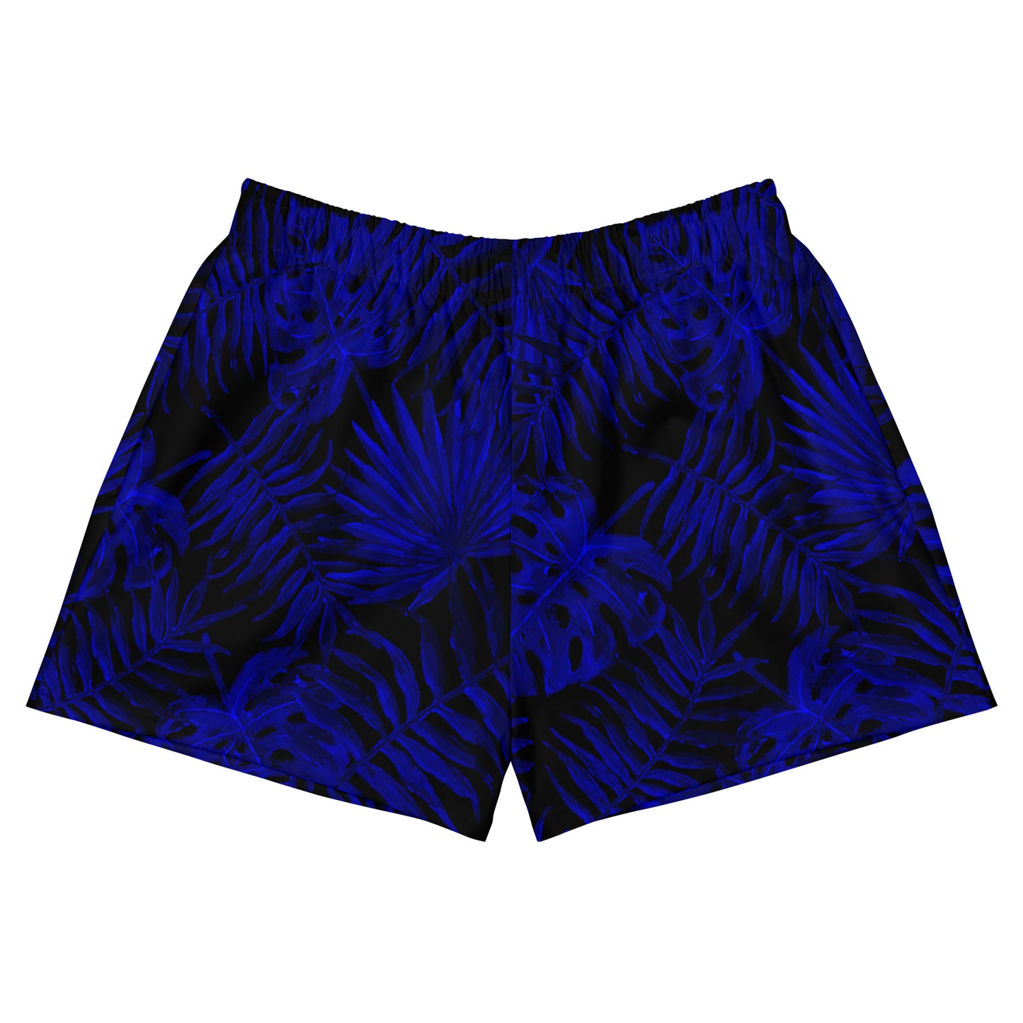 Snooty Fox Art Women’s Athletic Shorts - Twilight Blue Palm Pattern
