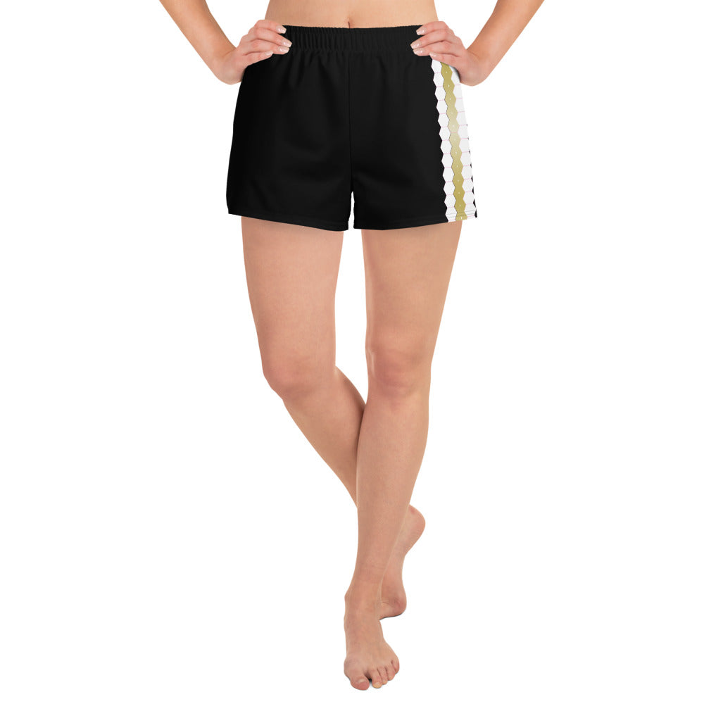 Snooty Fox Art Women’s Athletic Shorts - Gold / White Accent