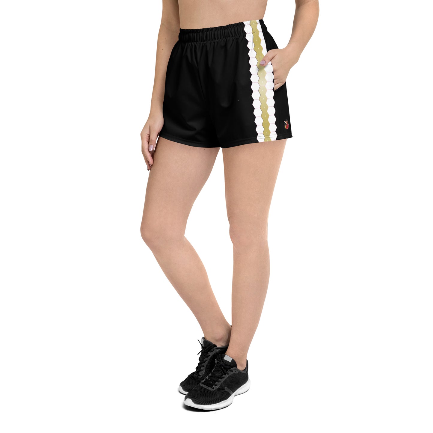 Snooty Fox Art Women’s Athletic Shorts - Gold / White Accent