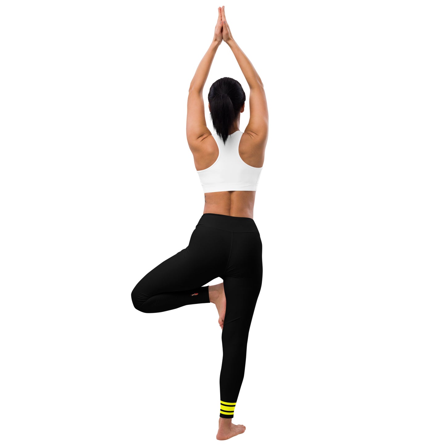 Snooty Fox Art Yoga Leggings - Neon Yellow Stripes