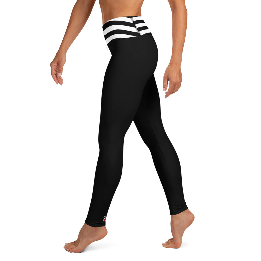 Snooty Fox Art Yoga Leggings - Black and White Stripes