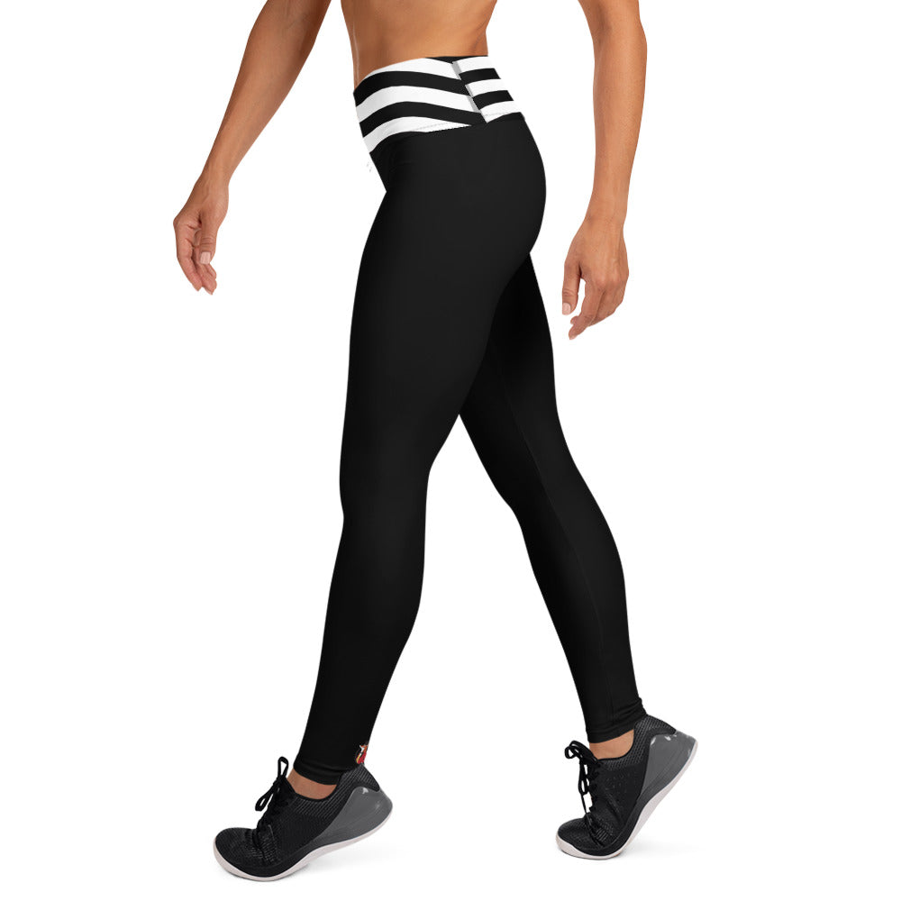 Snooty Fox Art Yoga Leggings - Black and White Stripes