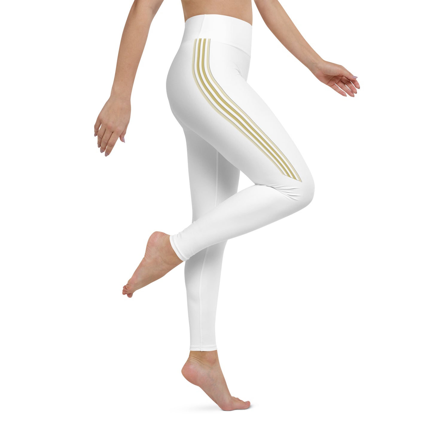 Snooty Fox Art Yoga Leggings - Gold Stripes