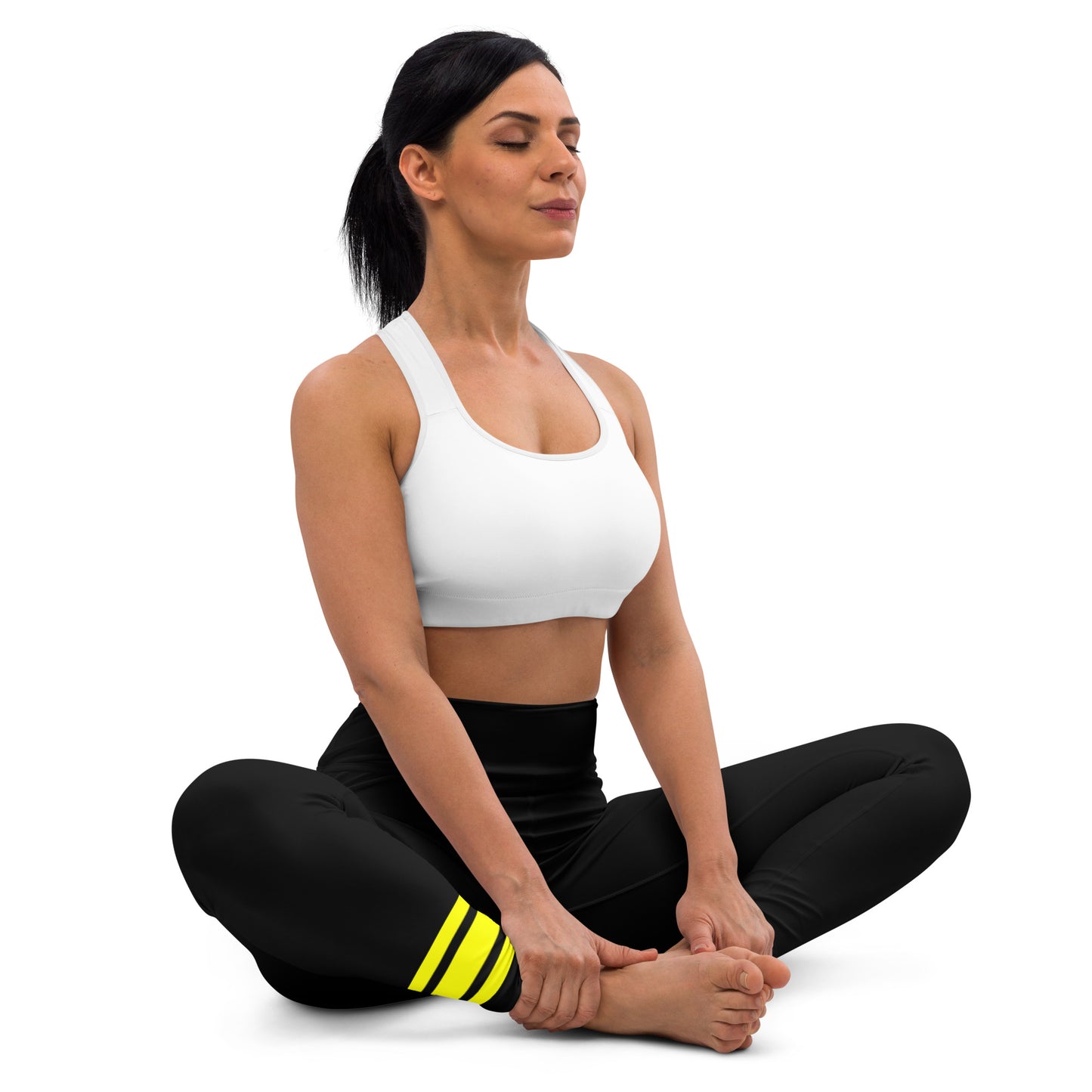 Snooty Fox Art Yoga Leggings - Neon Yellow Stripes